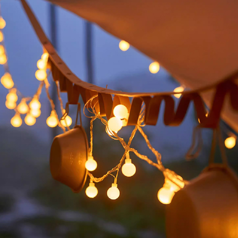 Solar String Lights to Brighten Evenings on the Patio.