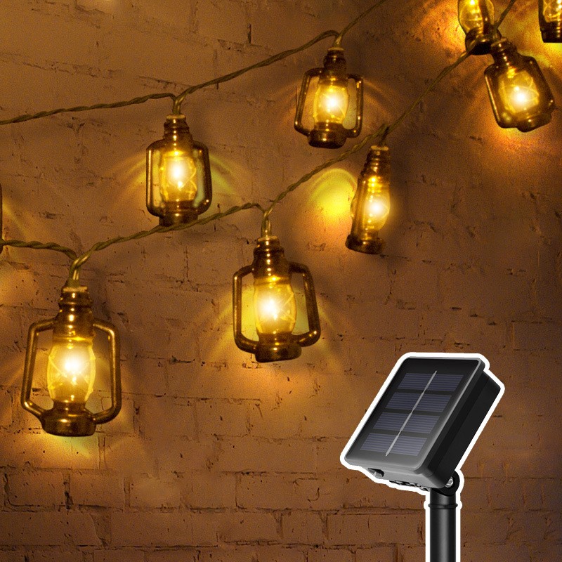 LED Vintage Kerosene Bottle Solar String Lights Outdoor