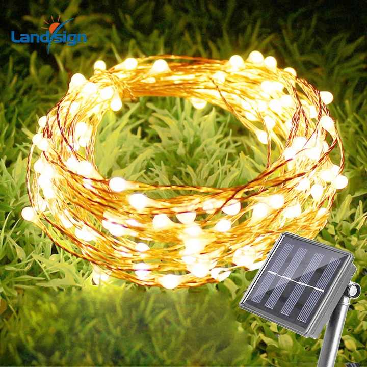 Solar Copper Wire LED String Lights Christmas Holiday Decorations